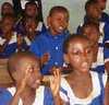 Pupils of African Bethel Primary School singing.